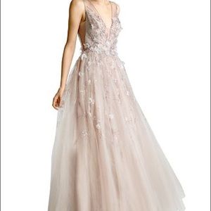 Basix tulle embellished gown